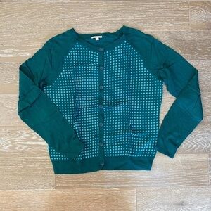 Halogen Long Sleeve Cardigan Sweater | Green | L